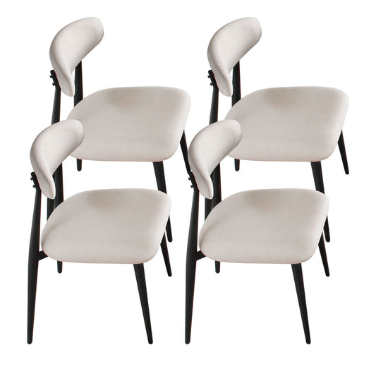 Dining Chairs set of 4, Upholstered Chairs with Metal Legs for Kitchen Dining Room  Light Grey  W876110772