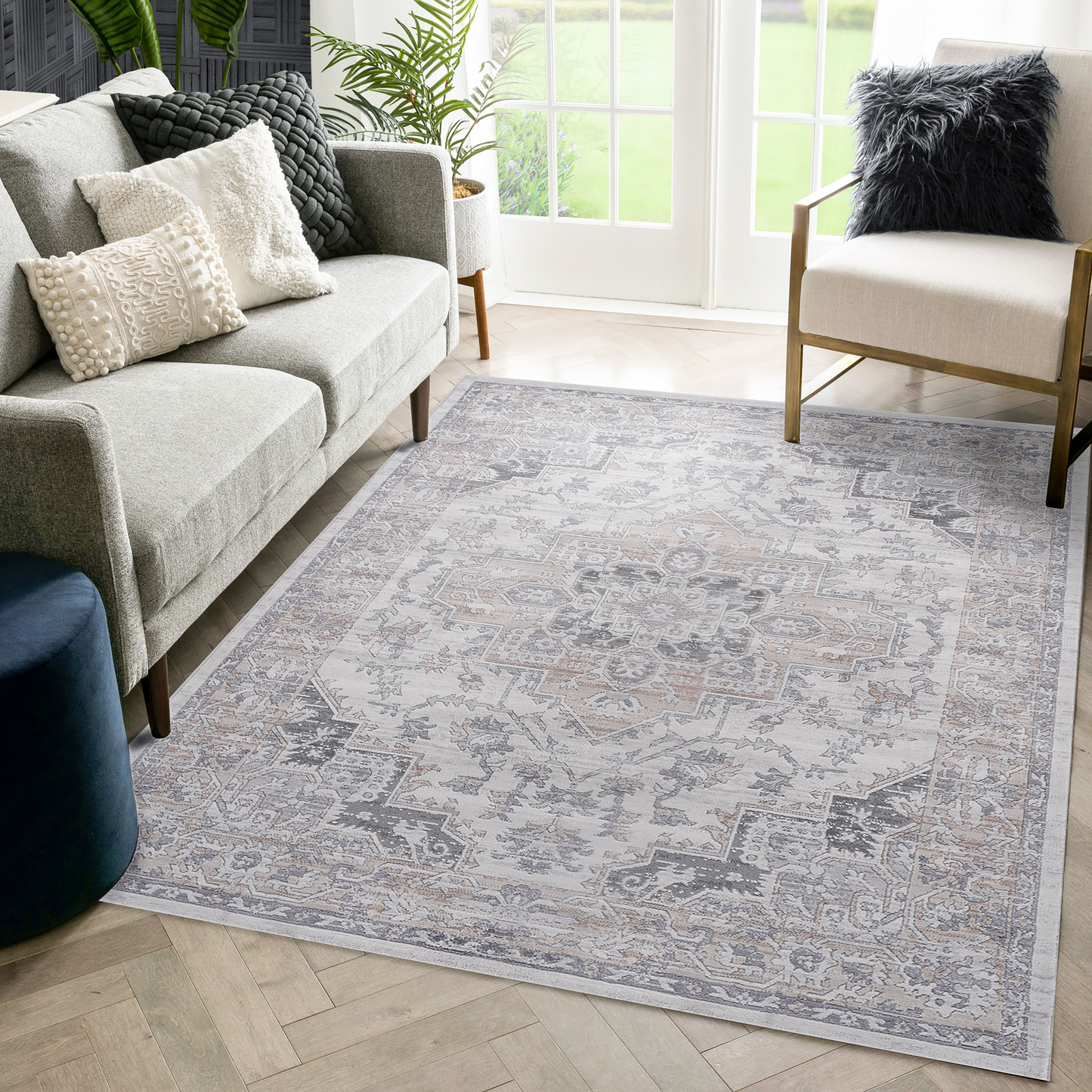 MARFI Collection 8X10 Ivory / Beige / Oriental Area Rug  B189P183498