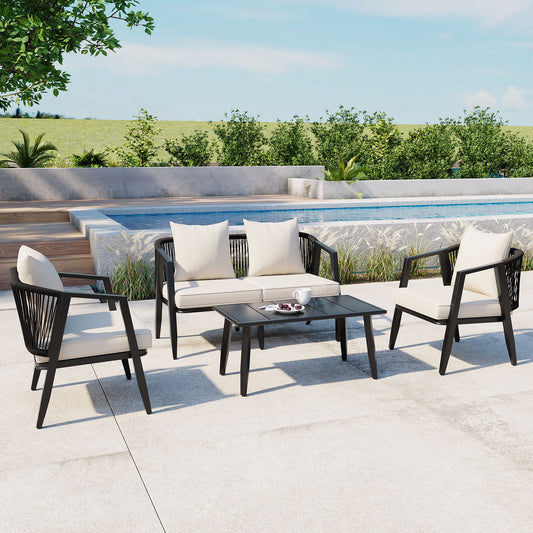 U_STYLE Durable and Comfortable Outdoor Seating Set,Suitable for Patios, Lawns, and Poolsides  WY000439AAA