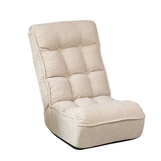 Adjustable White Japanese-Style Reclining Floor with Backrest - Tatami Lazy Sofa for Balcony  W24463598