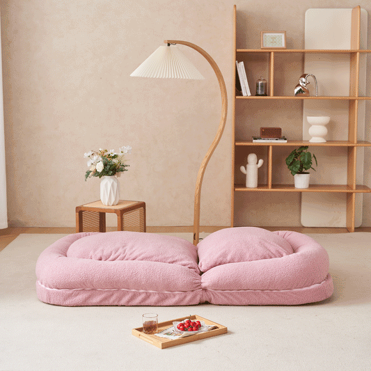 Triple Fold Down Sofa Bed,PINK  W244P196085
