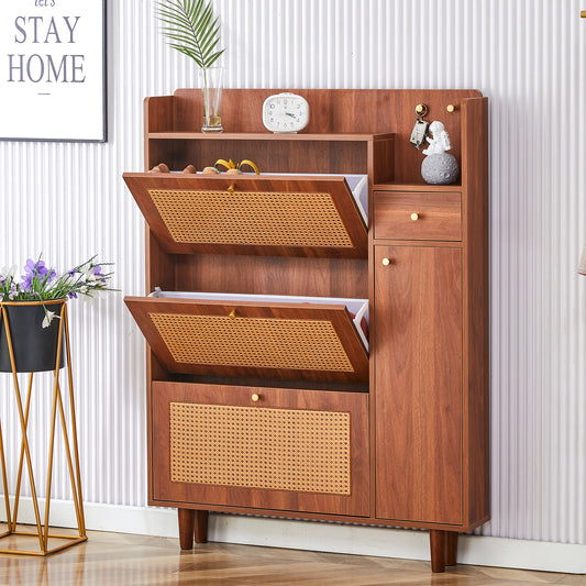 The modern minimalist MDF shoe cabinet, suitable for a variety of styles including Nordic, and industrial  W3875P387146
