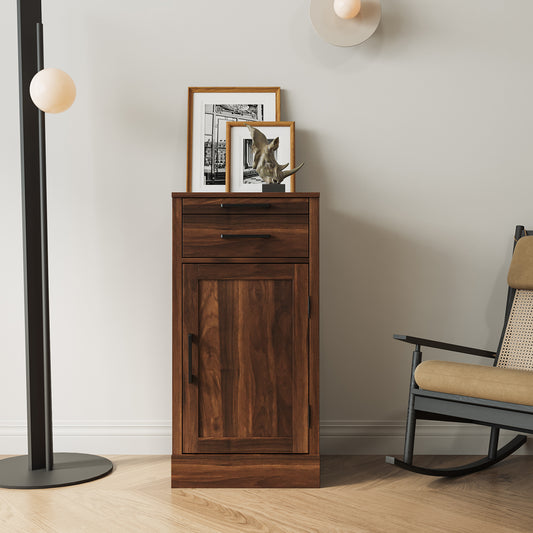 brown walnut color modular wine bar cabinet Buffet Cabinet with Hutch for Dining Room  W331P213375