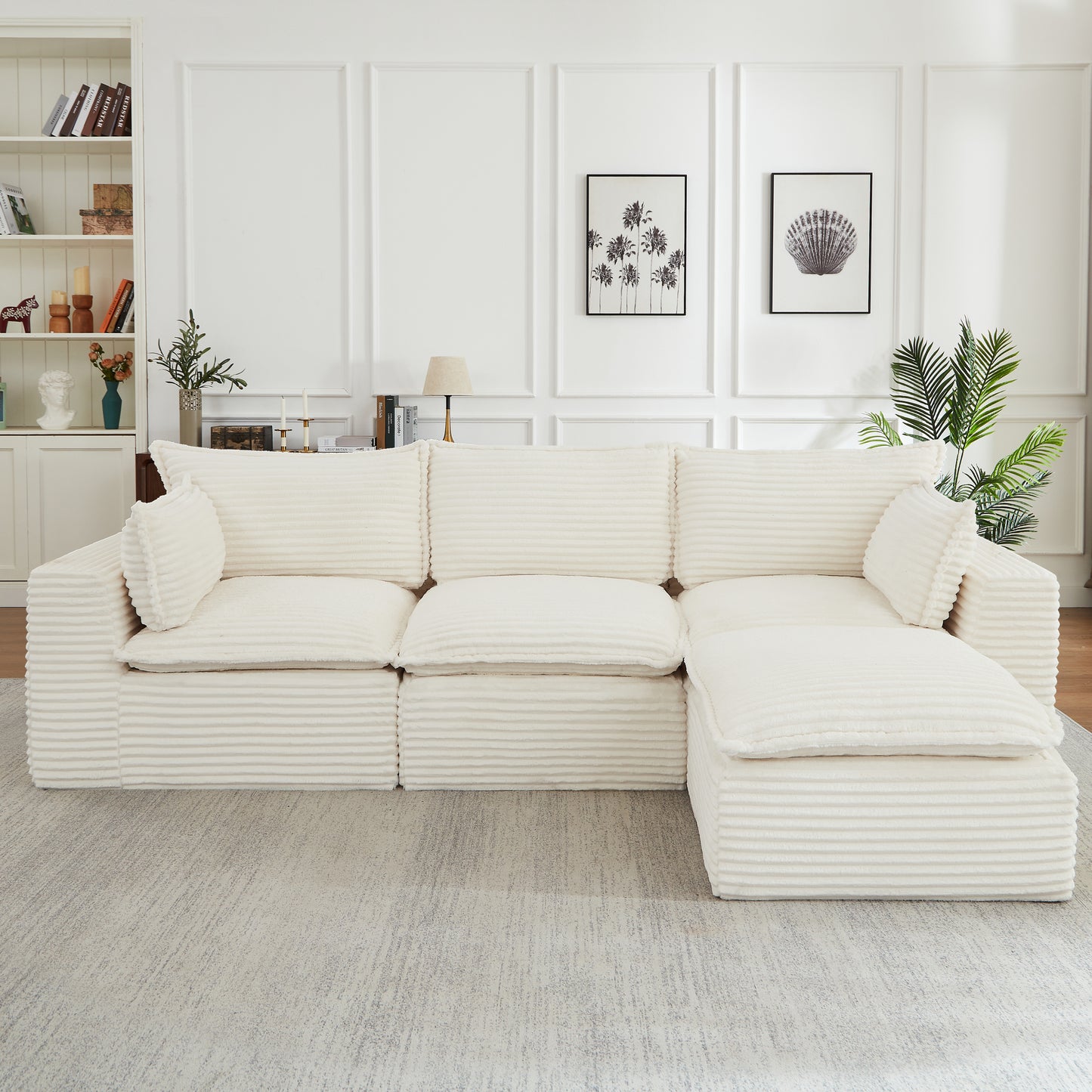Cloud Sectional Couches for Living Room, Convertible L-Shape Couch with Ottoman  W2339S00131