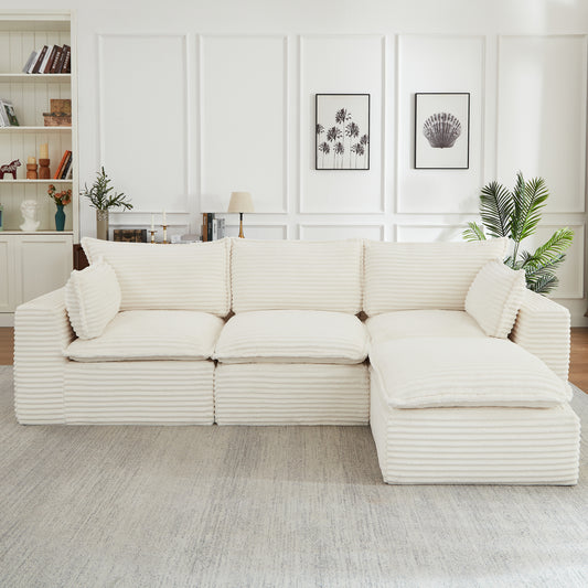 Cloud Sectional Couches for Living Room, Convertible L-Shape Couch with Ottoman  W2339S00131