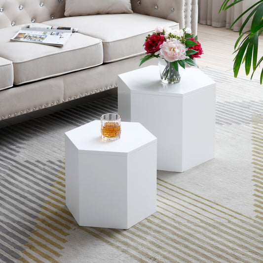 Coffee Tables,MDF with ash/oak/walnut veneer side table/coffee table/end table/nesting table set of 2 for living room,office,bedroom, White Oak, 2Colors  W1117P168456