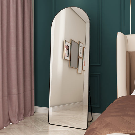 The 4st generation of floor mounted full length mirrors. Aluminum alloy metal frame arched wall mirror, bathroom makeup mirror, bedroom porch, clothing store, wall mounted. Black 65 '* 23' W1151125604 W1151140055
