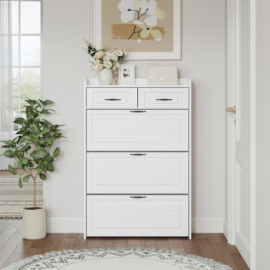 1250 White color shoe cabinet  with 3 doors 2 drawers,large space for storage W1320P236450