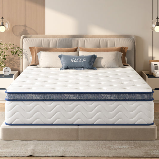 Queen Size Mattress,10 Inch Hybrid Mattress, Individually Pocketed Innerspring, Medium Firm  W2889P335714
