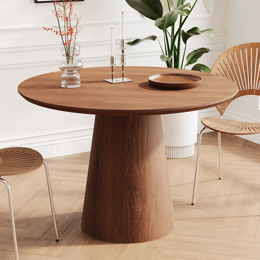 43 inch circular dining table, modern minimalist round table, MDF grain dining table, one handle and two packs W1727S00020