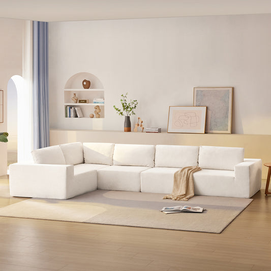 [VIDEO]147'Modular Sectional Sofa with Wide Seat,No Assembly Required,Free Combination,L Shaped Couch Set,Cloud Upholstered Indoor Furniture,Minimalist Boneless Sofa for Living Room,Bedroom,3 Colors  N723S0613A
