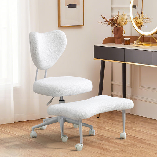 Meditation chair, an ergonomic cross-legged seating chair with lumbar support and a height-adjustable seat cushion, ideal for people engaged in high-intensity office work. Beige  W3248P399624