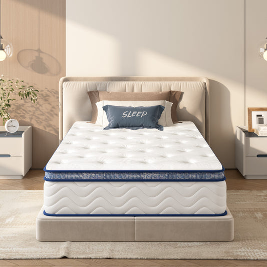 Twin Size Mattress,12 Inch Hybrid Mattress, Individually Pocketed Innerspring, Medium Firm  W2889P335719