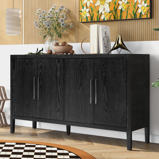 U-STYLE  Storage Cabinet Sideboard Wooden Cabinet with 4 Metal handles ,4 Shelves and 4 Doors for Hallway, Entryway, Living room WF309061AAB