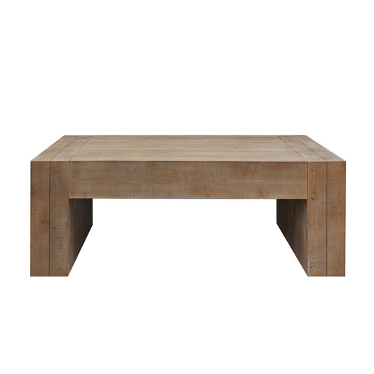 Rustic Wood Coffee Table, 49in Modern Farmhouse Rectangular Table for Living Room W2729P199001