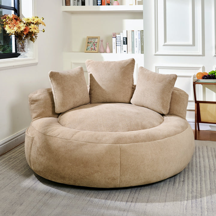5FT Giant Bean Bag Chair with Foam Filler, Oversized Bean Bag Couch for Adults Teens, Comfy Floor Sofa Chair with 3 Pillows, Lazy Beanbag Lounger for Living Room, Bedroom, Game Room, Dorm  W2510P346105