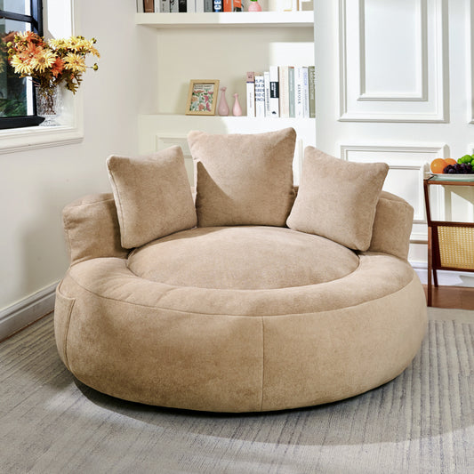 5FT Giant Bean Bag Chair with Foam Filler, Oversized Bean Bag Couch for Adults Teens, Comfy Floor Sofa Chair with 3 Pillows, Lazy Beanbag Lounger for Living Room, Bedroom, Game Room, Dorm  W2510P346105