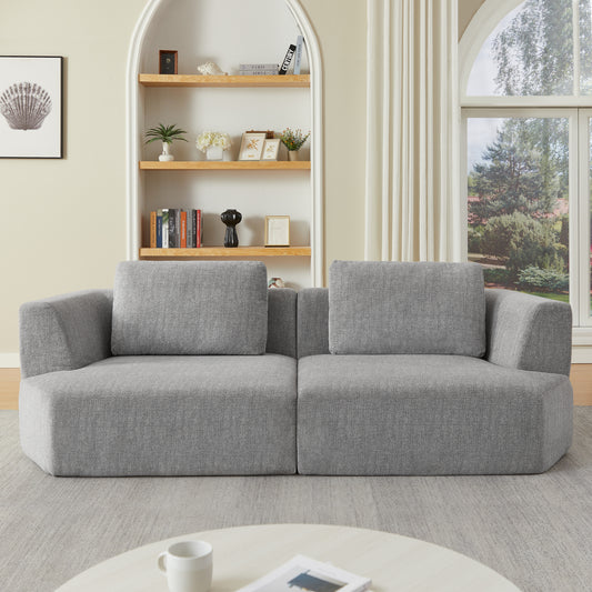 Oversized 3 Seater Compressed Sofa with Chenille Fabric, No Assembly, Space-Saving for Living Room, Apartment  W2339P352931