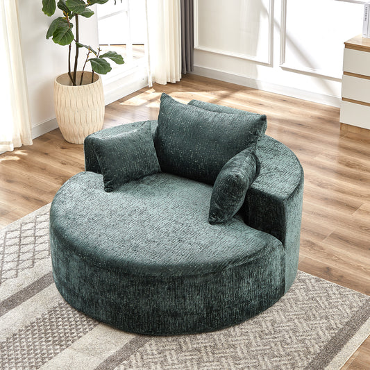 55''L Chenille Sponge single sofa,No Assembly Required,Fluffy Modern Sleeper Chair for Living room, Bedroom, Lounge and Projection Room(Not a swivel chair.)   W834P221025