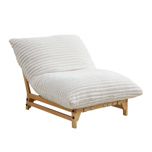 Accent  Armless Lazy Sofa, Casual Single Sofa, Corduroy Fabric, For Living Room And Bedroom , With Backrest, Single Seat, OFF-WHITE  W876P304516