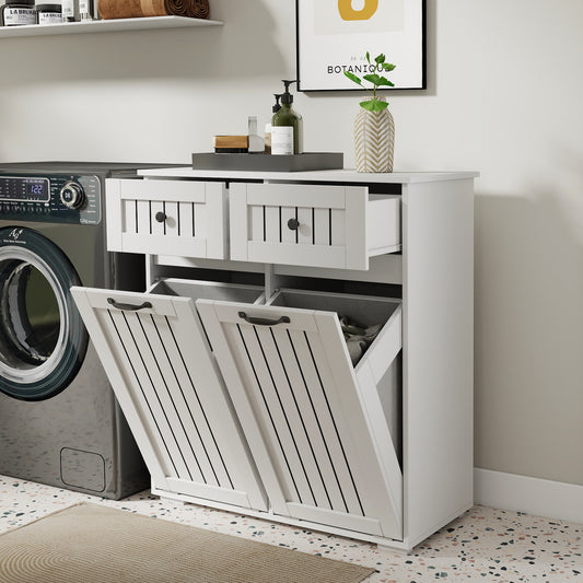 Laundry Cabinet ,with 2 Removable laundry basket  and 2 Drawers W331P373959