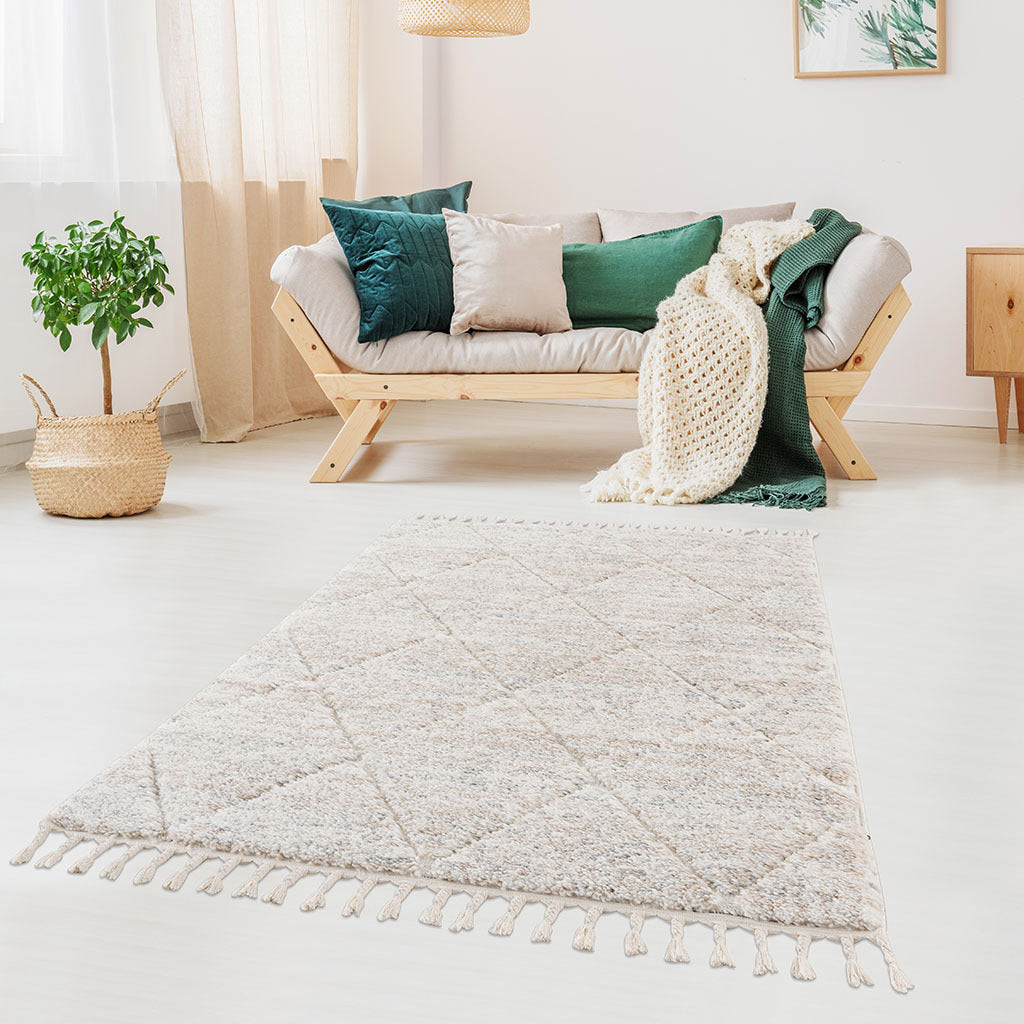 Talas Trellis Area Rug in Cream  B03599882