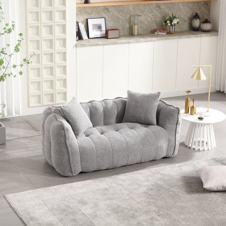 Soft beanbag chair with high resilience foam core for two people. The comfortable square recliner sofa is ideal for family members and friends engaged in games, reading, watching TV  W1996P182164