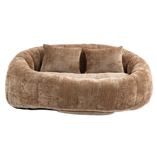 Bean Bag Sofa Lazy Sofa Durable Comfort Lounger High Back Bean Bag Chair Couch in Coffee Chenille for Adults and Kids W395P181441