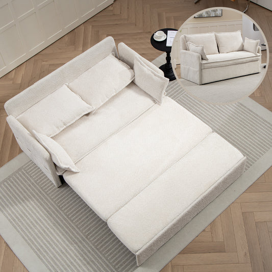 59.5inch Out Sofa Bed,corduroy Convertible Sleeper Sofa Couch,Side Storage,and USB/C-TYPE Charging Ports Chair for Living Room,Bedroom,Apartment  W2606P252439