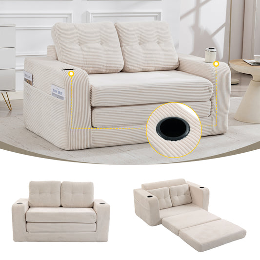 Convertible Sofa Bed,Expandable double Sofa Bed, 2 in 1 Convertible Sofa Bed, Fold Out Floor Couch with Pillows for Living Room Bedroom Lounge  W395P438025