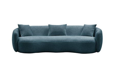 Modern Curved Sofa,  Boucle Fabric Couch for Bedroom, Office, Apartment Blue W876102840