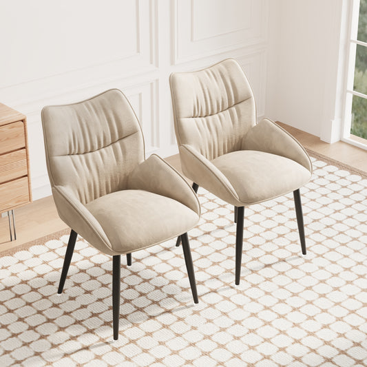 Luxury velvet dining chair two-piece set, modern and minimalist design, essential for home and restaurant use, high rebound seat cushion, stable metal frame, silent foot pad, various decorative styles W1727P201003