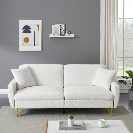 74.41 inch Teddy Velvet sofa bed with Separate adjustment backrest and Storage Function  W2290P154859