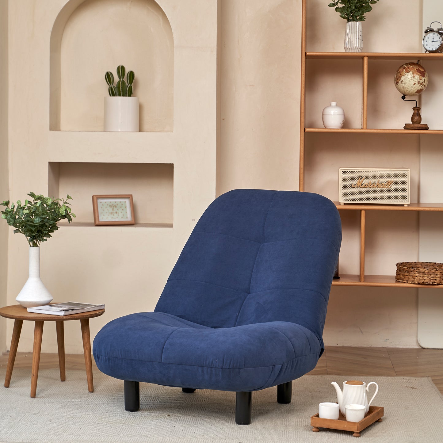 Single sofa reclining chair Japanese chair lazy sofa tatami balcony reclining chair leisure sofa adjustable chair  W24464026