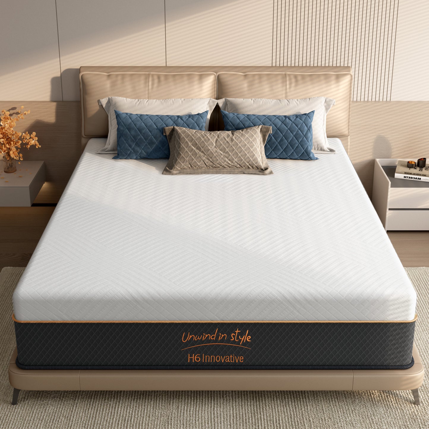 10 Inch Hybrid Mattress in a Box, Queen Size, Pocket Spring Mattress Medium Firm Feel with Edge Support & Motion Isolation  W2889P452615