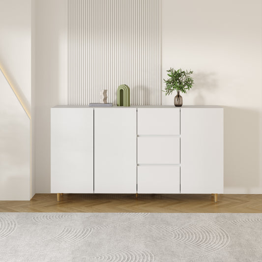 Versatile Side Cabinet with Ample Storage & Divided Display: Ideal for Dining Room & Living Room Settings  W1278S00032