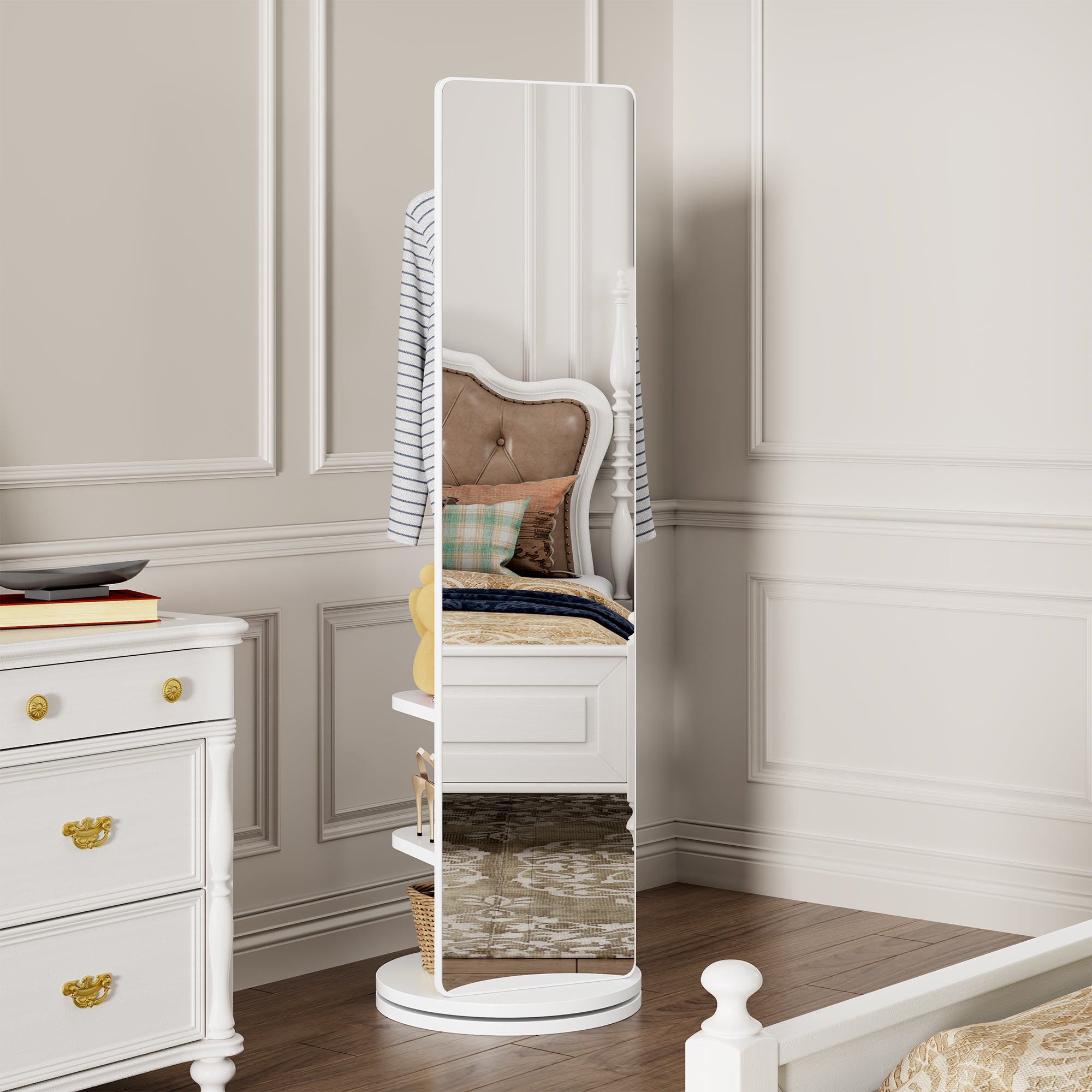 360° Rotating 69'x16' Multifunctional Full Length Mirror with Hook