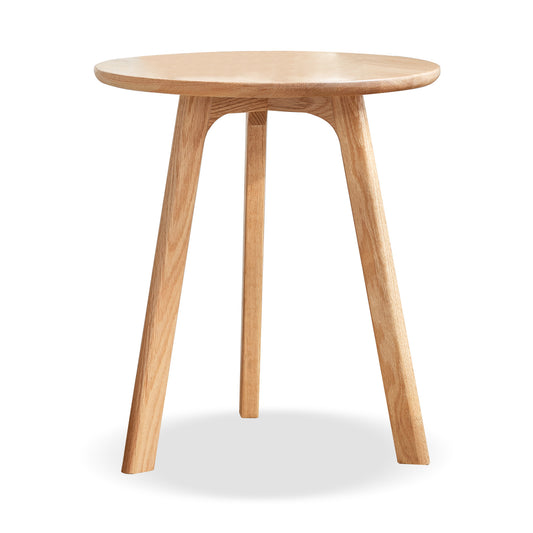 Round End Table- Small End Table Side Table Coffee Table Bedside Table Night Stand for Living Room Bedroom & Balcony, 100% Natural Solid Oak Wood Easy to Assemble W128362451
